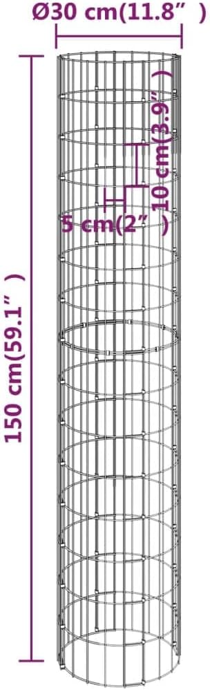 vidaXL Round Gabion Raised Plant Beds Set of 3, Galvanized Steel Construction, Perfect for Garden and Patio - Silver
