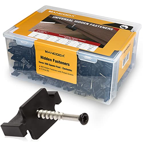 Hidden Fasteners For Composite Decking Board, Composite Decking Clips & Plastic Hidden Fasteners With Screws, Universal Composite Deck Fasteners, 900 Per Box For 500 Sq.ft. #TOP24