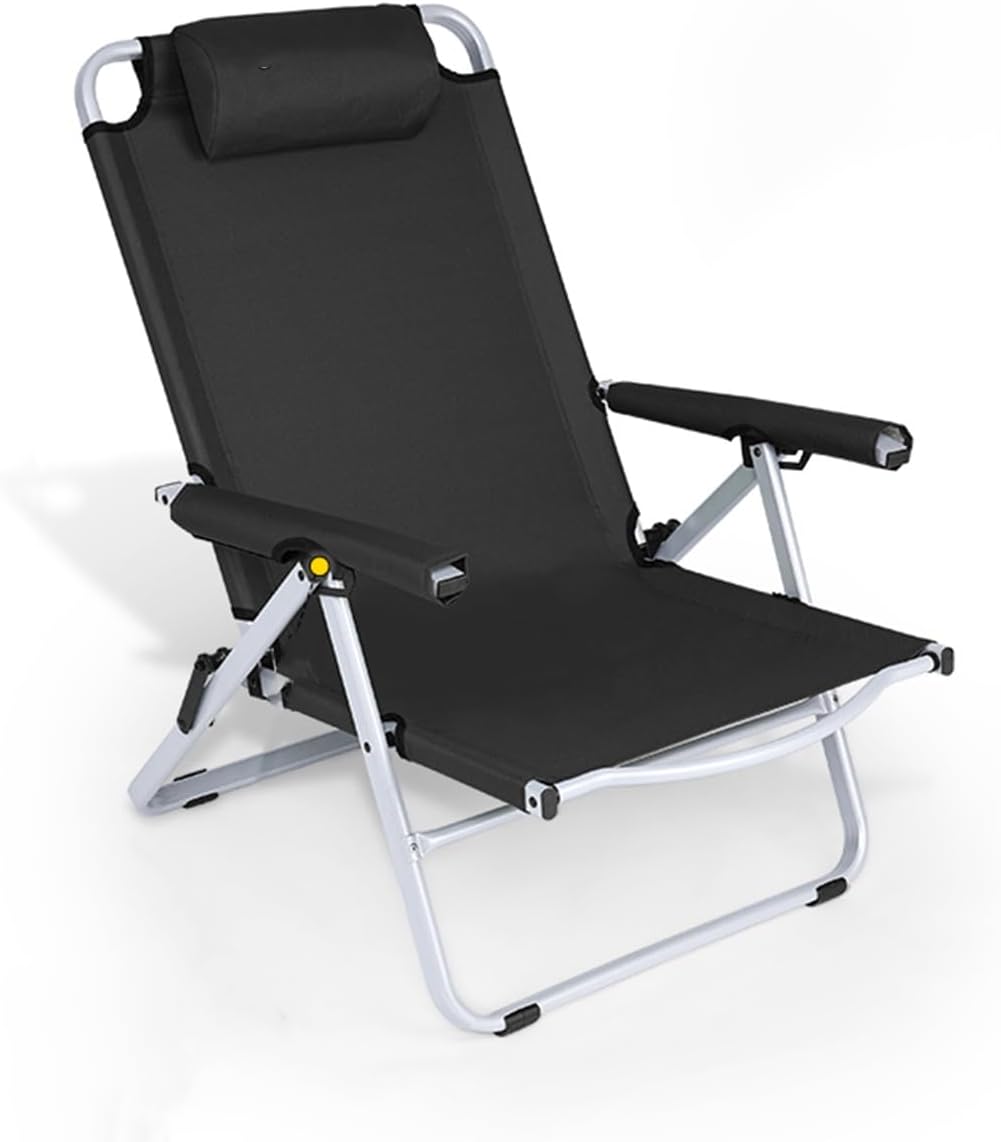 Patio Folding Chairs, Lightweight Folding Chair, Portable Patio Chair with Steel Frame and Weather-Resistant Fabric, Foldable Outdoor Sling Chairs Camping Beach Chair (Color : /Brown)