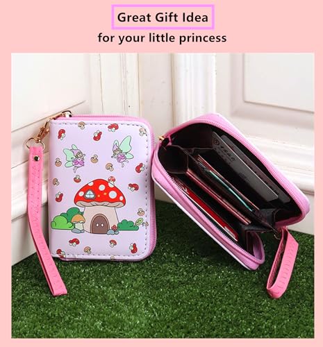 Image of AACKS Little Girls Coin Purse Kids Small Wallet for Teens Women Mini Coin Pouches with Strap Cute Cartoon Card Holder Cat Kitty Panda Unicorn