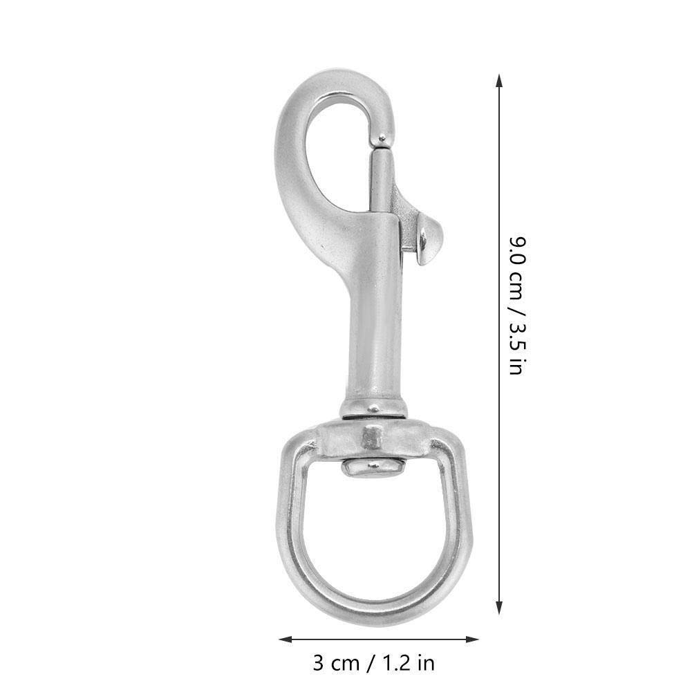 316 Gancho De Acero Inoxidable De Resorte Giratorio De Ojos Juego De Pernos Buceo Accesorio (90MM, Blanco)