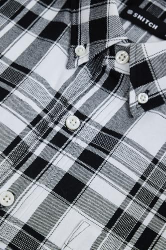 Image of SNITCH Men Casual Shirt | Regular Fit Full Sleeve Button-Down Collar Buffalo Check Pattern | Premium Cotton Blend & Breathable Fabric Outings