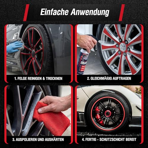 ACS3000 EASY Felgenversiegelung – Keramikbeschichtung für Felgen – Langzeitschutz gegen Bremsstaub, Salz & Schmutz – Hydrophober Lotus-Effekt, Keramik Versiegelung, Schutzversiegelung inkl. Poliertuch