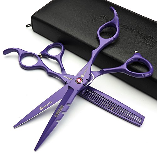 Ciseaux de coiffure violet 6 pouces pour coupe et salon