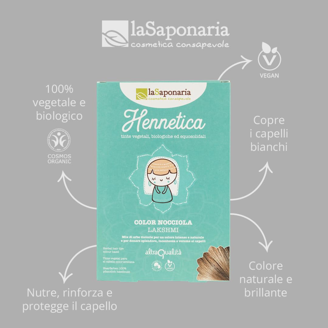 La Saponaria Tinte Vegetal Pelo Castaño Claro Henna Coloración Natural Ecológica 100g