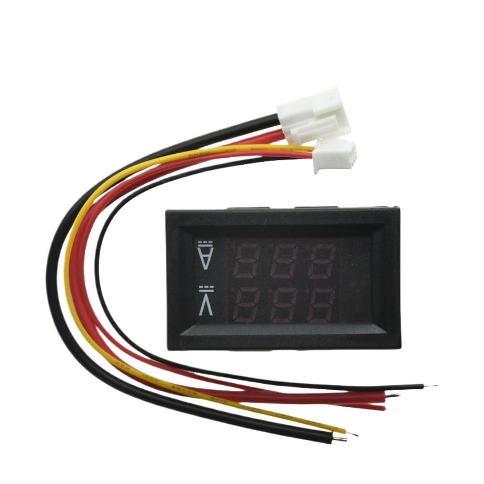 Mini Digital Voltmeter Ammeter DC 0-100V 50A Amp Volt Voltage Current Meter Detector Tester 0.28" Dual LED Display Gauge + Shunt(50A Red Red)