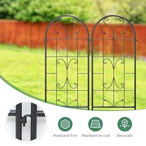 YITAHOME 4 Pack 87x20in Trellises for Cllimbing Plants Outdoor, Roses, Vegetables, Vines, Flowers, Black Metal Coated Rustproof Garden Trellis for Patio YITAHOME 4 Pack 87x20in Trellises for Cllimbing Plants Outdoor Roses Vegetables Vines Flowers Black Metal Coated Rustproof Garden Trellis for Patio