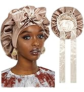 HAIMEIKANG Satin Bonnet-Silk Sleep Cap Non Slip Hair Wrap for Women Night Cap for Long/Curly Hair...