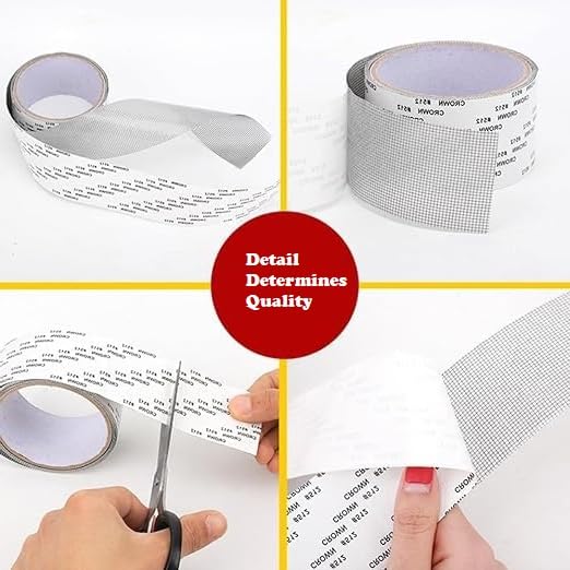 TAPAHPRIYAY Window Screen Repair Tap, Strong Adhesive & Waterproof Window Mosquito net Covering Mesh Tape for Door Tears Holes Screen Patch Repair Net Tape 4
