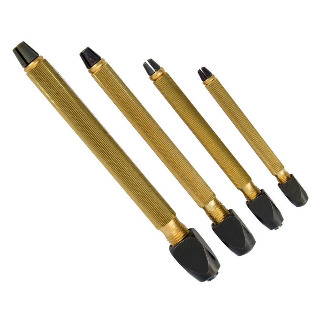 Horotec MSA02.026 Assortment of 4 Brass Pin Vice with Square Head - Swiss Made Watchmakers Tool
