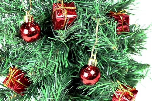 Gartenpirat Mini-Weihnachtsbaum 40 cm im Topf mit Weihnachtsstern-Blüte Kugeln & Geschenkboxen künstlicher Tischbaum für Tisch Fenster & Sideboard