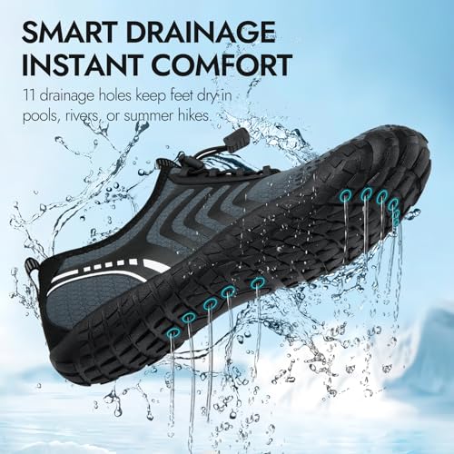 Image of ATHMILE Barefoot Water Shoes Women Men Wide Non Slip Aqua Beach River Pool