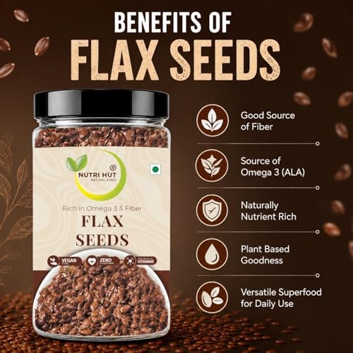 Image of Nutri Hut Seeds Combo Pack of 4 - Flax, Sesame, Pumpkin & Sunflower Seeds | 200g Each | Raw & Natural | Rich in Omega-3, Protein & Fiber | Ideal for Snacking, Salads & Healthy Recipes (200g x 4)