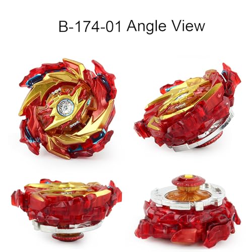 Netoke Gyros Turbo Set, 4D Metall Fusion Kampf Kreisel, Mit Battling Top Launcher, Geschenk-Sets,(B-174-1+B-174-2)