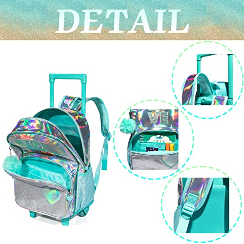 Rolling Backpack Set for Kindergarten, Girls Travel Roller School Bag with Wheels Kids Suitcase Luggage4