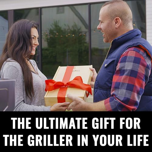 Grillaholics-Premium-BBQ-Grill-Tools-Luxury-4-Piece-Barbecue-Utensils-Grill-Set-Wooden-Gift-Box-Includes-Barbeque-Tongs-Meat-Fork-Grill-Spatula-Basting-Brush