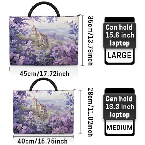 Flower Castle Watercolour Laptop Sleeve with Handle Waterproof Computer Carrying Case2