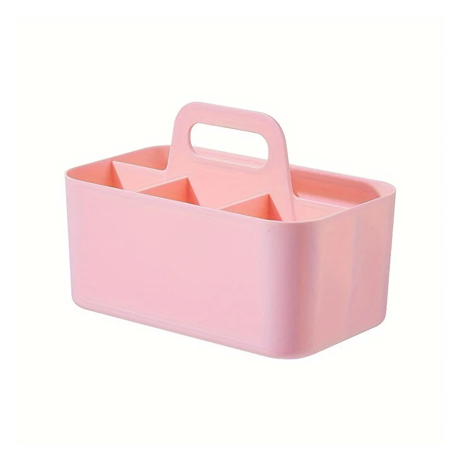 Portapenne Da Scrivania Plastic Storage Basket with Handle, Portable Office Desk Organizer for Pens, Pencils, Stationery, Mixed Color(Pink)