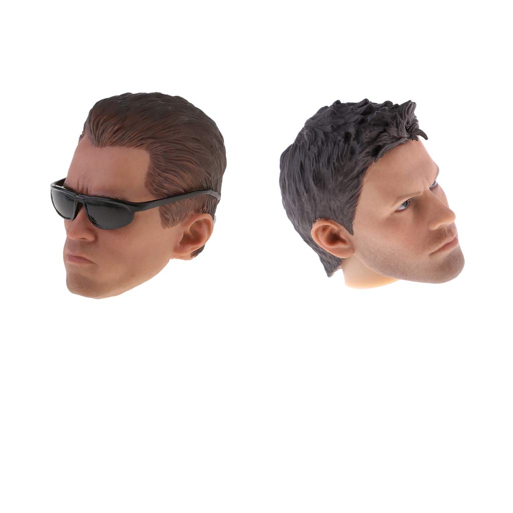 Colcolo Cabeza Masculina Esculpida para Figuras de Acción 1/6 Incluye Estructura de Rostro Varonil y Material en PVC Adecuada para Entusiastas, marrón, Tal como se Describe