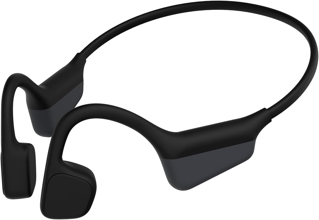 Bone Conduction Open Ear Headphones Wireless Bluetooth, 15H Playtime, Dual Stereo Bass Technology, 27g Lightweight Wear, Call Noise Cancellation, IPX6 Waterpoof for Commuting, Walking