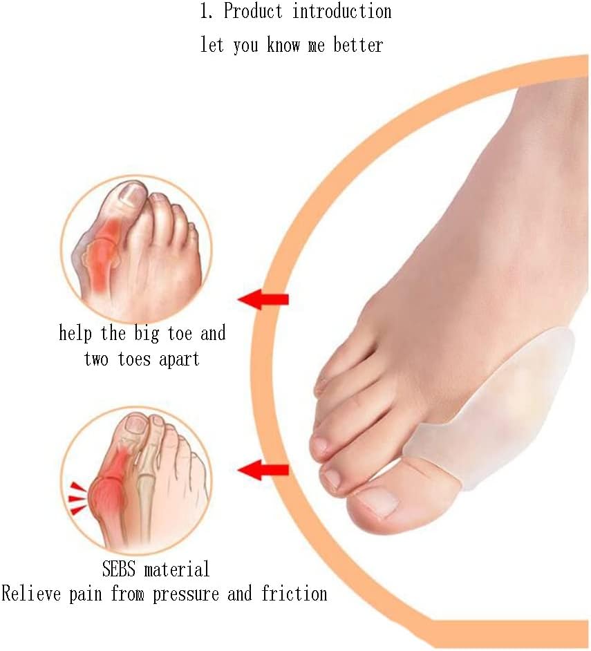 DEAVER Gel Toe Bunion Separator Corrector, Hallux Valgus Lateral Bone Big Deformed Care Cover, Soft Protectors Straightener,Bunion Separates,Relief Pain
