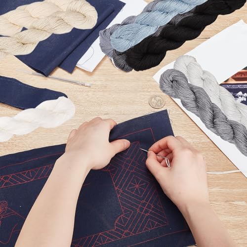 Hilos de Sashiko 9 Piezas 100 m Cotton Multicolor miniatura 6