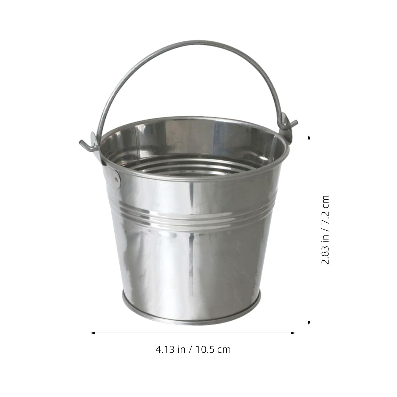 MAGICLULU 12 Pezzi Mini Secchiello in Latta Argento Manico in Ferro, Secchio Metallico a Forma di Secchio, per Decorare la Casa Come Porta Patatine Fritte