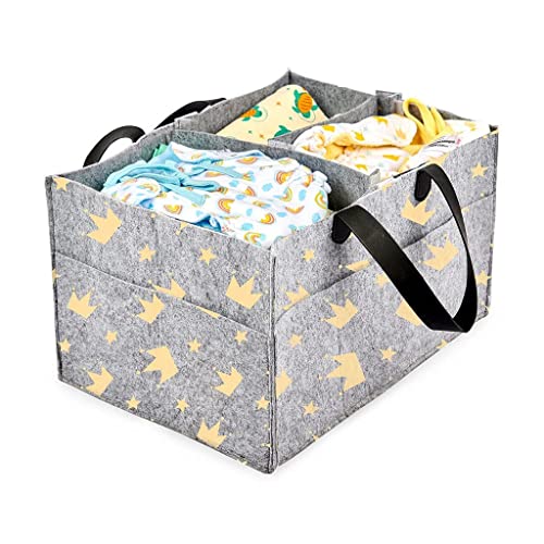 Image of SuperBottoms Diaper Caddy | Diaper Bag | Diaper Organizer | Generously sized Diaper caddy organizer for crib | ( Crowning Glory )