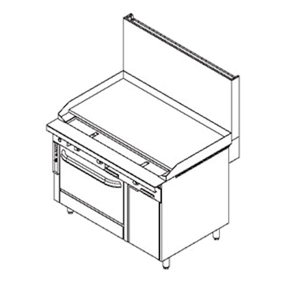 Southbend Platinum Heavy Duty 48" Gas Range w/ 48" Thermostatic Griddle by SOUTH BEND – 12 inches, 7.1 cubic_feet, Iron, Silver, Model P48D-TTTT