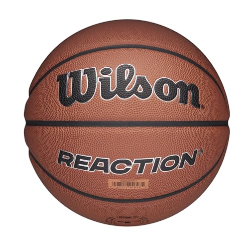 Ballon de basket Wilson Reaction Plus en composite résistant marron