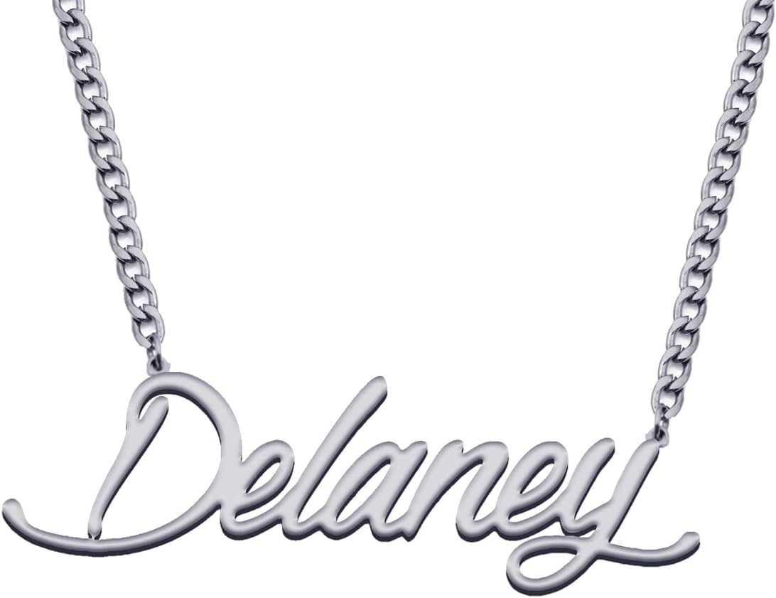 Custom Made Stainless Steel Name Necklace Personalized Initial Necklaces 18K Gold Plate Necklace Cuban Chain Jewelry Gifts