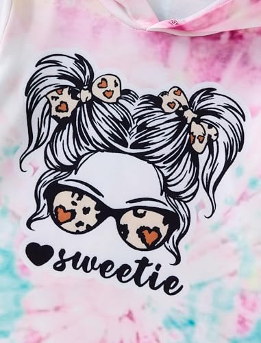 Image of Girls Clothes Cool Girl Print Tie Dye Hoodie Pullover Sweatshirts Leggings Teen Girl Clothes 6-14 Years