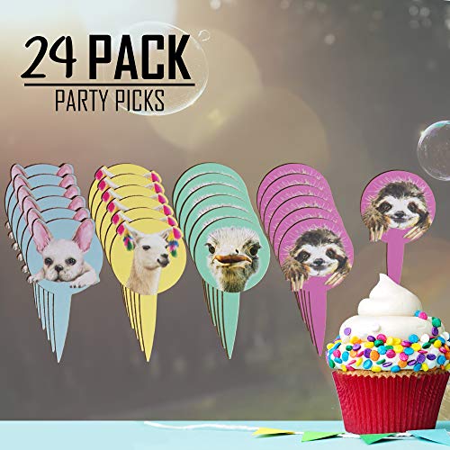 Havercamp Animal Bubbles Dinnerware Bundle | Luncheon Napkins, Dinner & Dessert Plates, Party Picks | Great for Animal Pet Themed Party, Kid\'s Birthday, Outdoor Picnic, Additional Party Supply