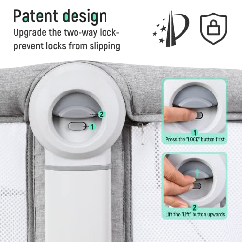 Cowiewie Baby Bassinet Bedside Crib With Storage Basket,Wheels And Toys, Easy Folding Bed Side Sleeper Adjustable Height Portable Bassinets For Newborn #TOP4