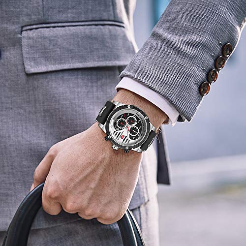 Image of AIMES Mens Watches Chronograph Waterproof Sport Military Watch for Men Analog Quartz Movement Stylish Wrist Watch Elegant Gift Watch for Men