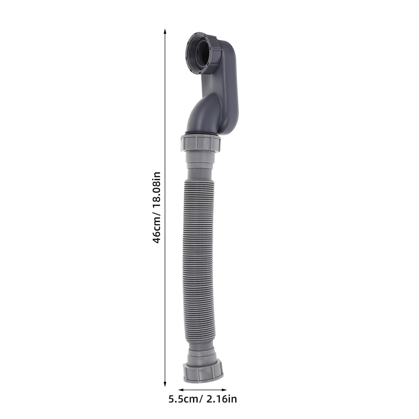 Lurrose 2 tubos de desagüe para bañera: Tubo de desagüe flexible - de drenaje antiolor - Manguera P de perfil bajo de 1 1/2 para reemplazar la manguera de vieja en bañeras y platos de ducha