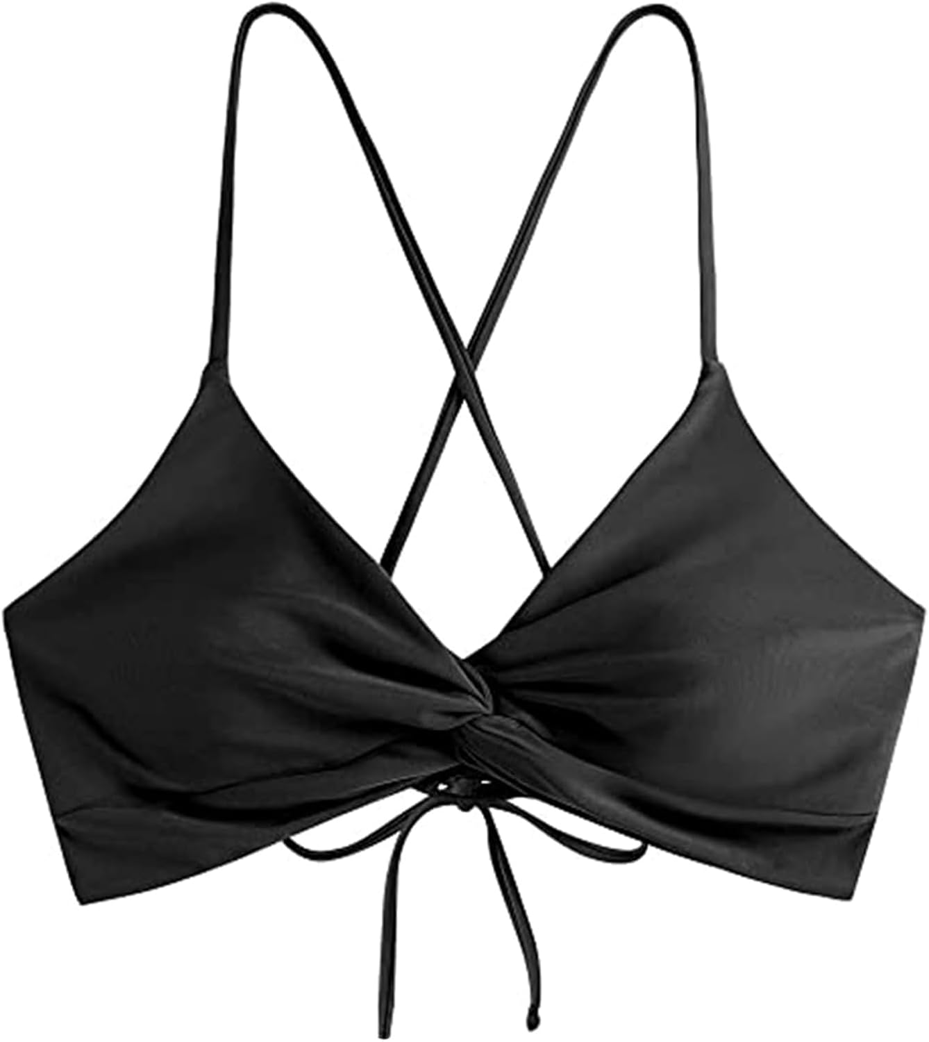 ZAFUL Twist Bikini Tops for Women Push Up Swimsuit Top Lace Up Padded Bathing Suit Tops Only - Image 3