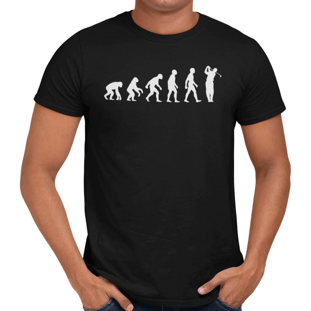 Getting Shirty Golf Evolution Men's/Unisex T-Shirt (Small, Black)