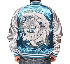 美品✨ 朧 おぼろ スカジャン 和柄 九尾 刺繍 花鳥風月 ブラック L 朧 おぼろ スカジャン 和柄 九尾 刺繍 華鳥風月 973886