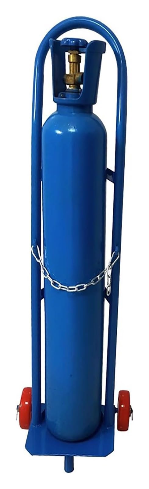 WQPMNYG Welding Gas Cylinder Rack - Secure Single Bottle Cart with Safety Chains for Oxygen Tank Storage and Transport
