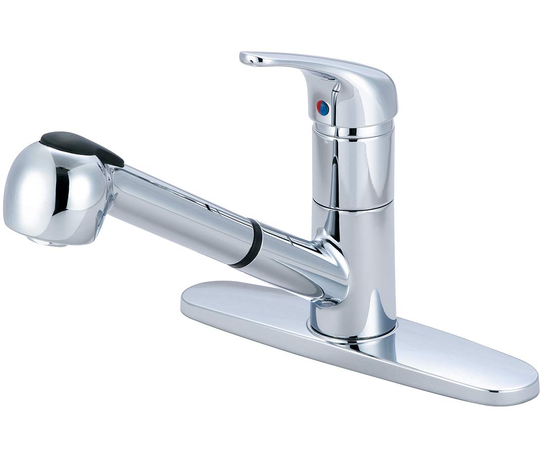 ELITE - Single Handle Pull-Out Kitchen Water Tap Faucet - Polished Chrome
