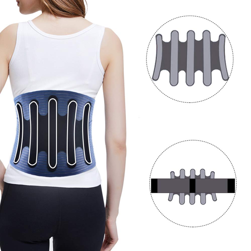 Fascia Lombare Supporto Schiena, Fascia Lombare per Mal di Schiena, Cintura Lombare Doppie Cinghie Regolabili, Fascia Schiena per Uomo e Donna,L