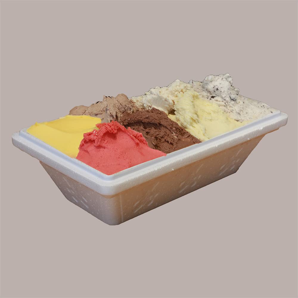 Lucgel Scatola Termica Contenitore in Polistirolo per Trasporto Gelato o Alimenti Freddi YETI XXL 1000gr / 1500cc ALCAS - 50 pezzi -