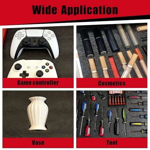 6 Pack Tool Box Foam Inserts, Polyethylene Foam Sheets for Tool Cases Professional Shadow Insert & Kaizen Organizer, Toolbox Liner for Hard Case Storage (2pcs 16\"x12\"x1\" & 4pcs 16\"x12\"x1.6\")