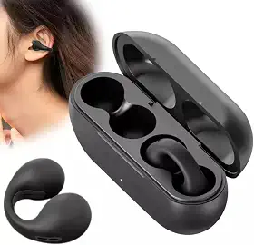 Fone de Ouvido Corrida Bluetooth Confortável Não Cai Resistente Água e Suor Bateria 24hrs Academia Caminhada Trabalho (Preto)