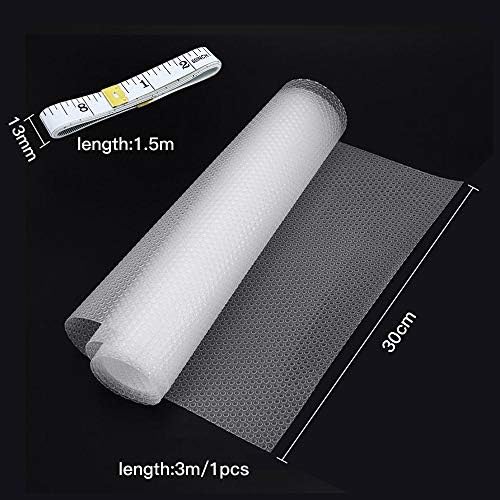 UBERMing Shelf Liner 30x143cm EVA Transparent Mat, Non-Slip Cabinet Liner, Refrigerator Liner, Non-Adhesive Waterproof Cupboard Drawer Pad, Anti-Fouling Anti-Moisture Cushion for Kitchen and Bedroom
