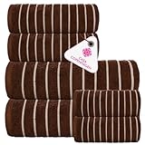 Casa Copenhagen, 6teiliges Designer Handtuch Geschenkset aus 100% ägyptischer Baumwolle –Braun, 600 g/m² (2Badetücher, 2Handtücher, 2Waschhandschuhe) Geschenkbox für Damen & Herren
