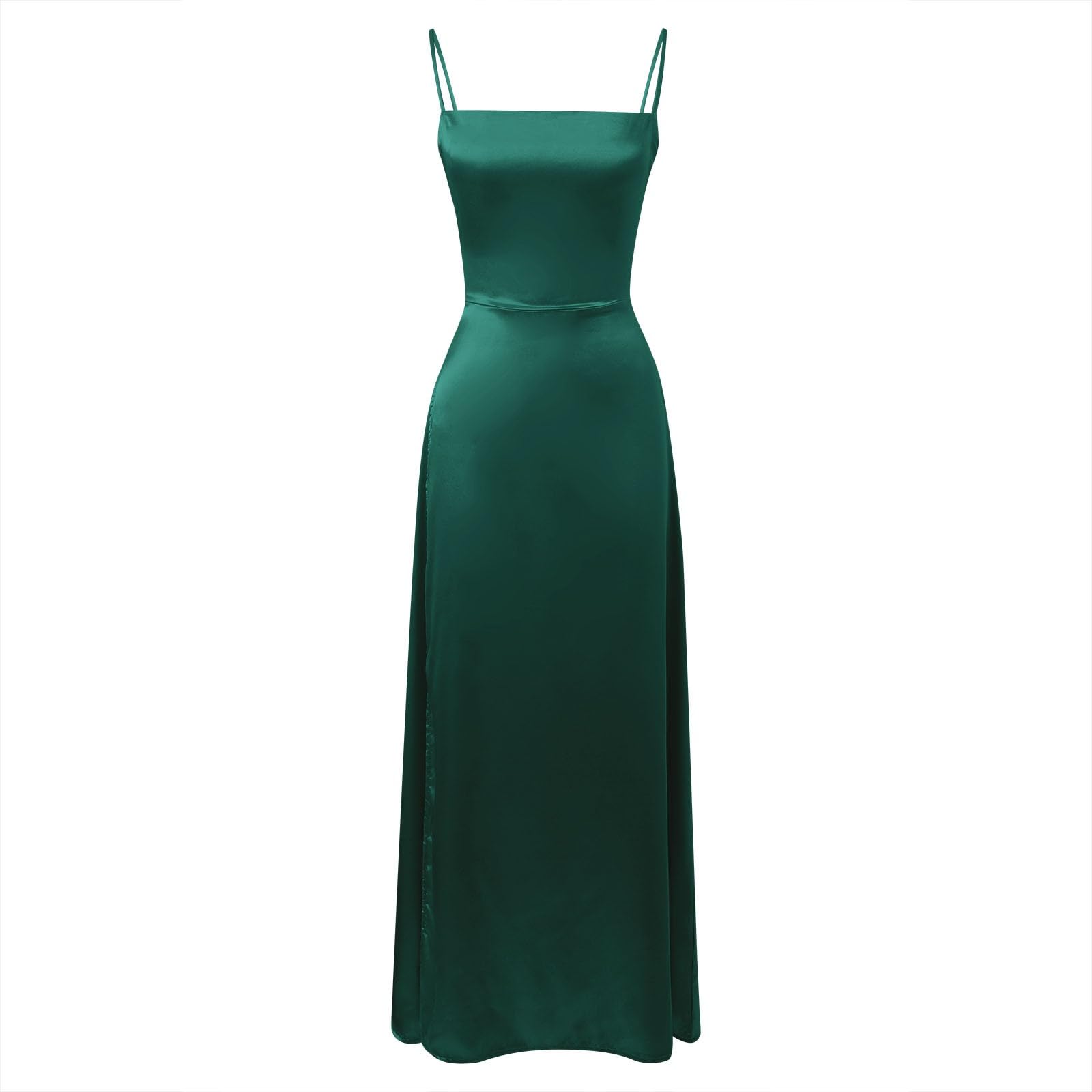 Generisch Abendkleider Damen Festliche Kleider Hochzeit Hochzeitsgast Lang Elegant Ballkleid Chiffon Ärmellos Retro A61