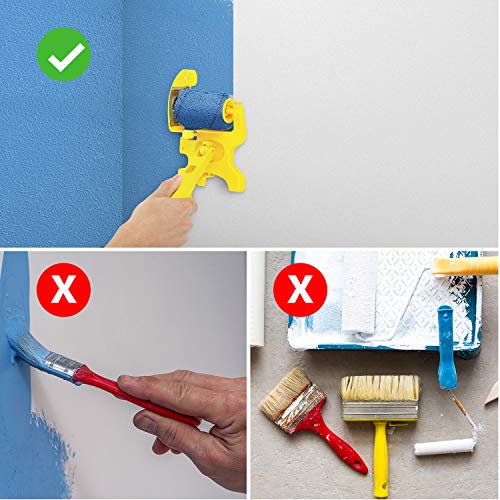 Paint Edger Combo Kit,Clean-Cut Paint Edger Roller Brush,Paint Brushes Safe Tool for Home Room Wall Ceilings DIY Indoor and Outdoor Painting - Thumbnail 7