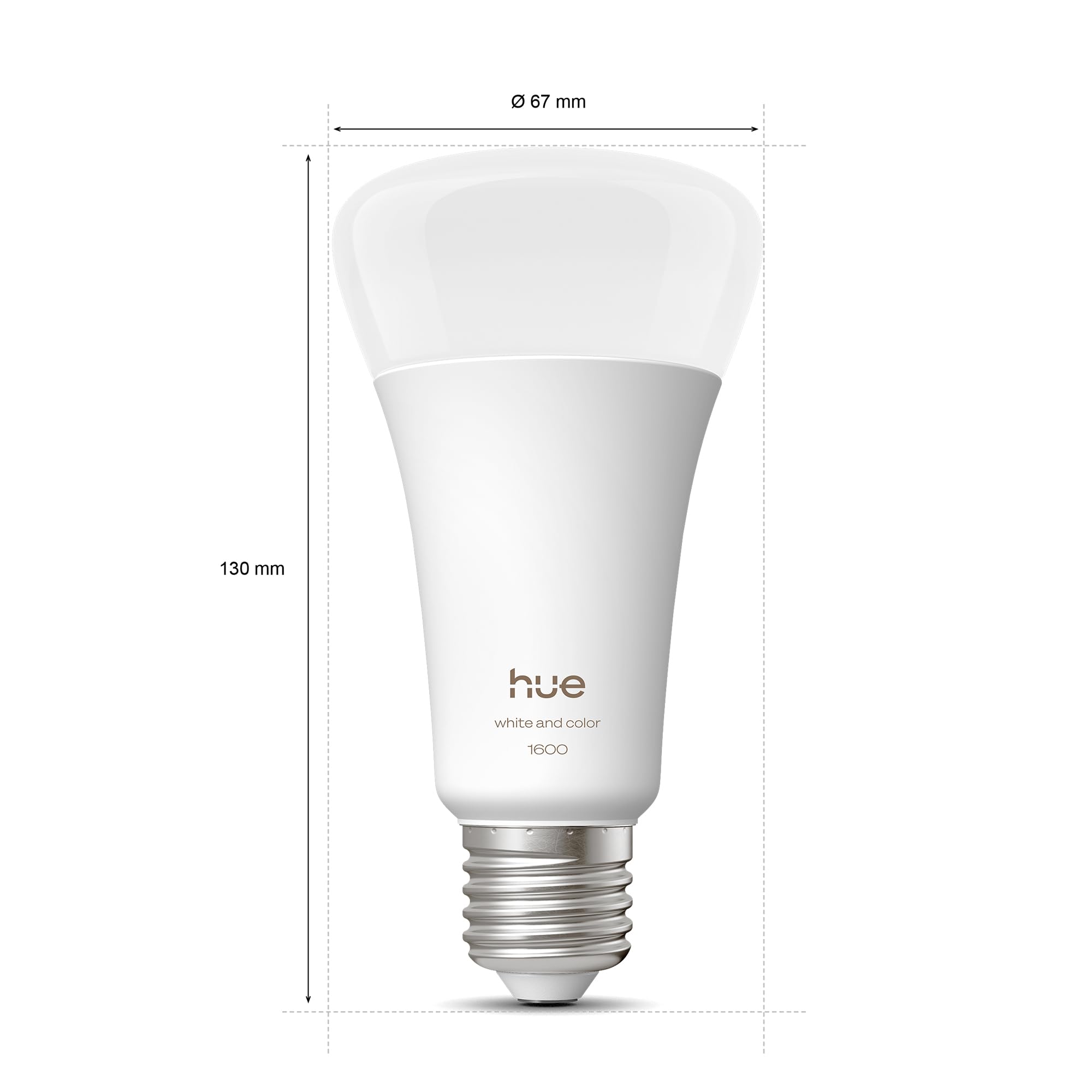 Philips Hue Smart LED A67 Lampe, Weiß und Color Ambiance, E27 Fassung, 11,8W, Vollspektrumlicht 1000K-20000K, 1600 Lumen, dimmbar, kompatibel mit Alexa, Google Assistant und Apple Home, 1er Pack